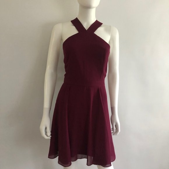 LULU'S FOREVERMORE MAROON DRESS SIZE XLARGE - Picture 1 of 6